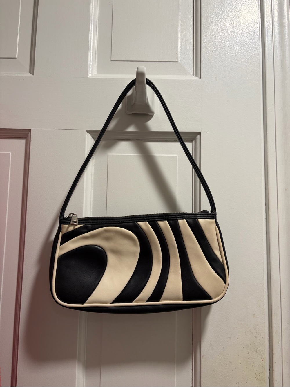 ASOS Black and White Patterned 90s Shoulder Bag